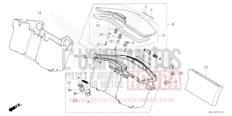 POCHE CENTRALE de Gold Wing MAT BULLET SILVER (NH389) 2026